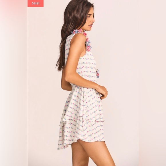 NWT Loveshackfancy Womens Dresses | Shayna Mini Dress Lilac Crema Sz 4 - Picture 3 of 4